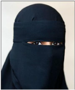 Muslim girl with a face veil